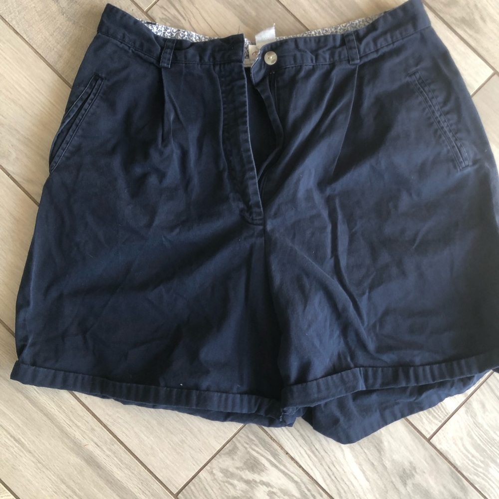 Talbots navy blue cotton shorts size 16